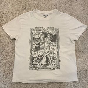 Pacsun White T-Shirt With “Frankenstein” Graphic